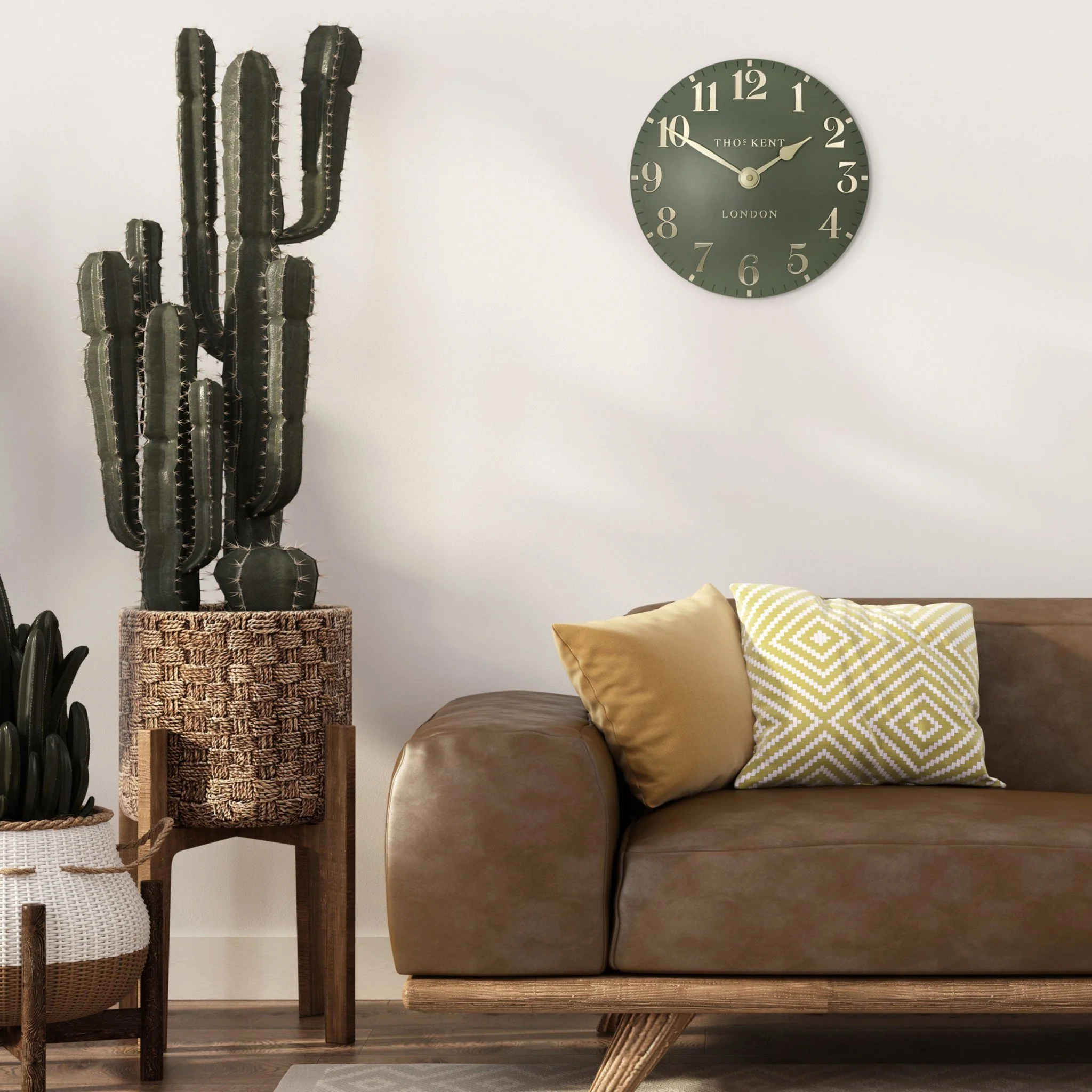 Thomas Kent 12" Arabic Wall Clock Lichen Green - Image 6