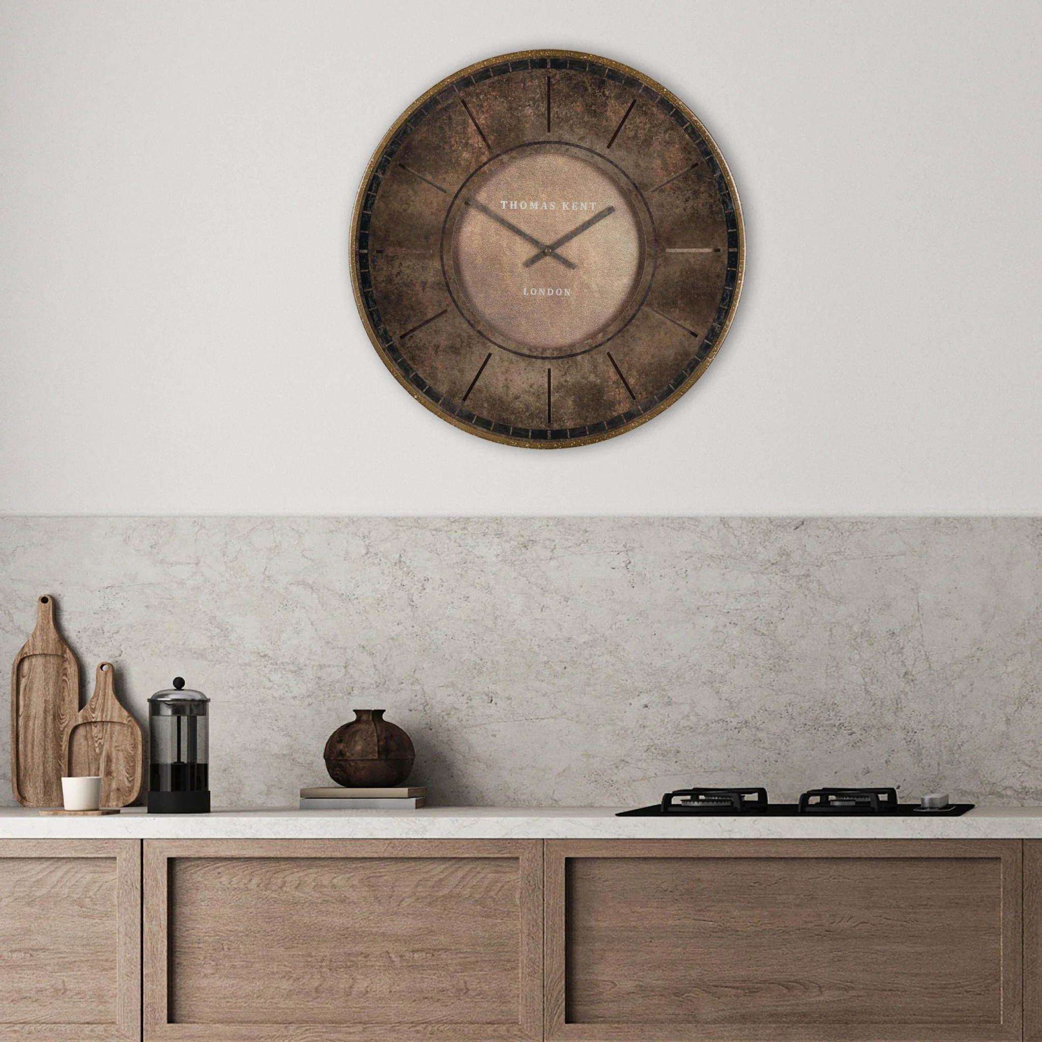 Thomas Kent 21" Florentine Wall Clock Leather - Image 5
