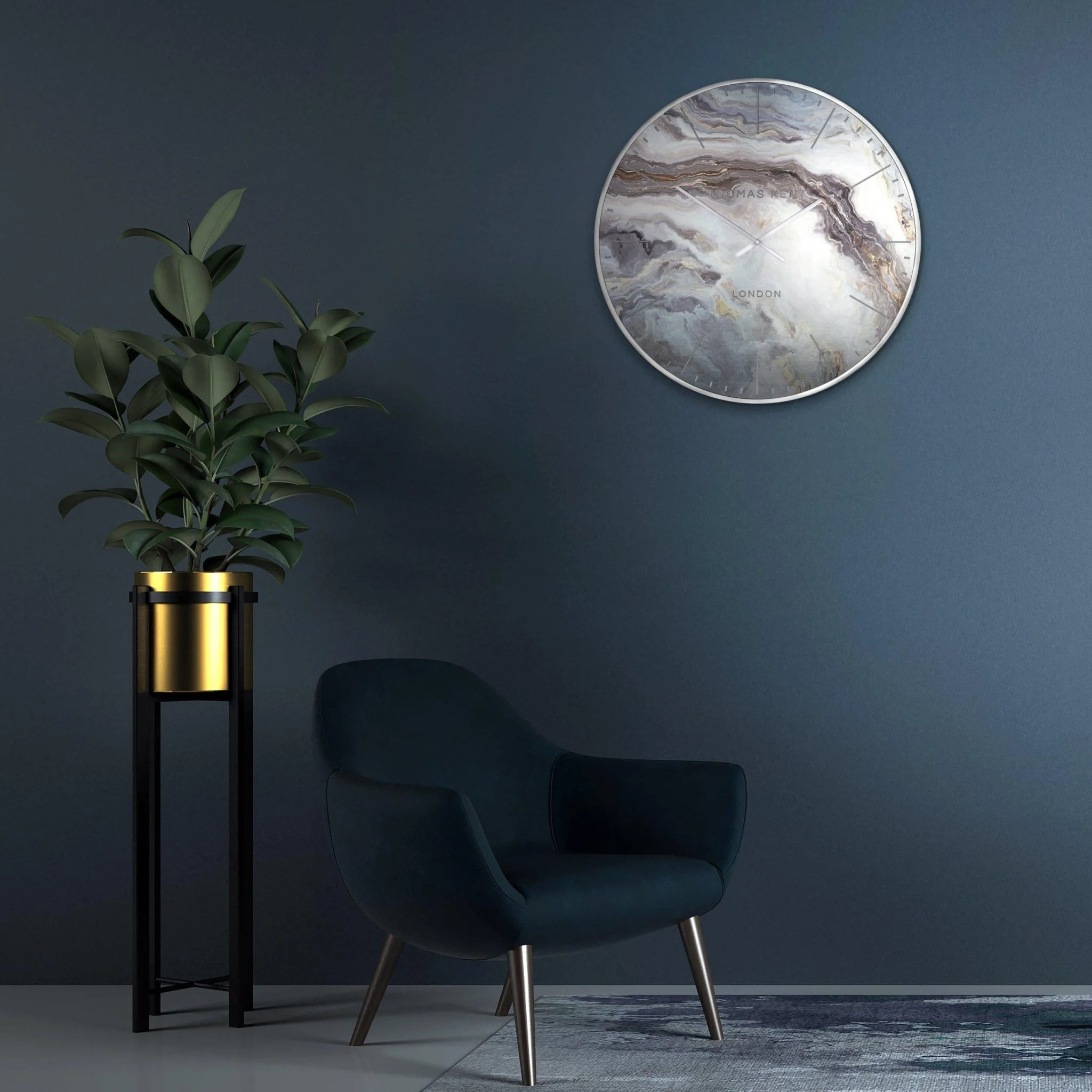 Thomas Kent 26" Oyster Grand Clock Glacier - Image 2