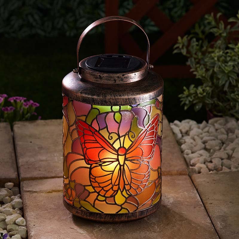 Tiffany Solar Butterfly Lantern