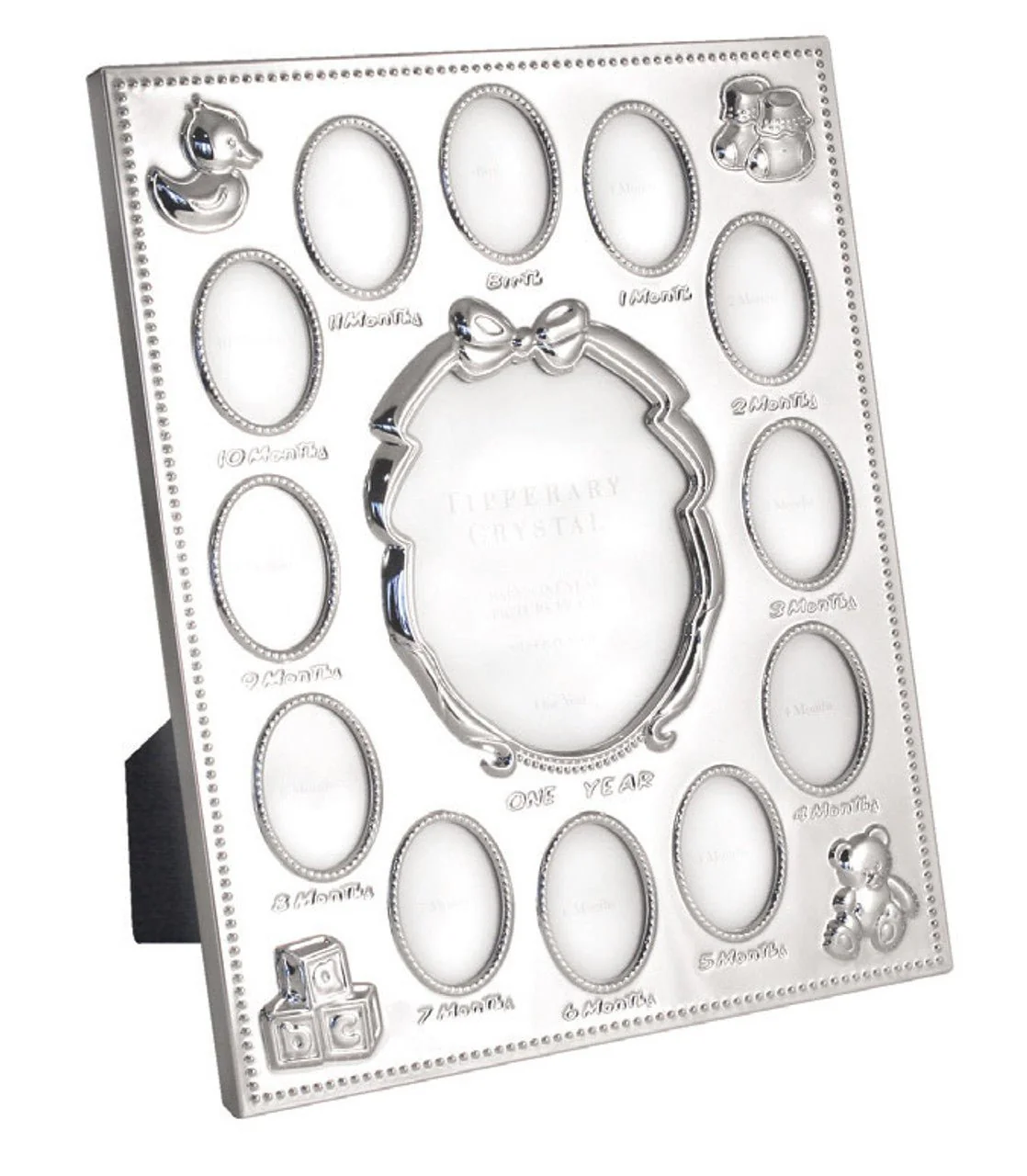TIPPERARY CRYSTAL Baby's First Year Silver Plated Frame 8" x 10"
