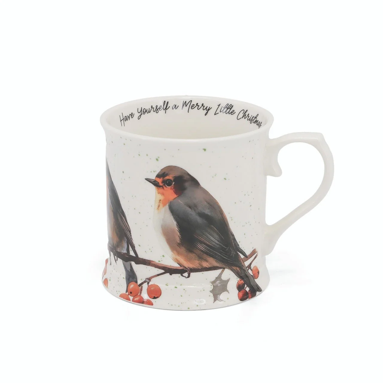 TIPPERARY CRYSTAL Christmas Robins Set of 2 Tankard Mugs - Image 2