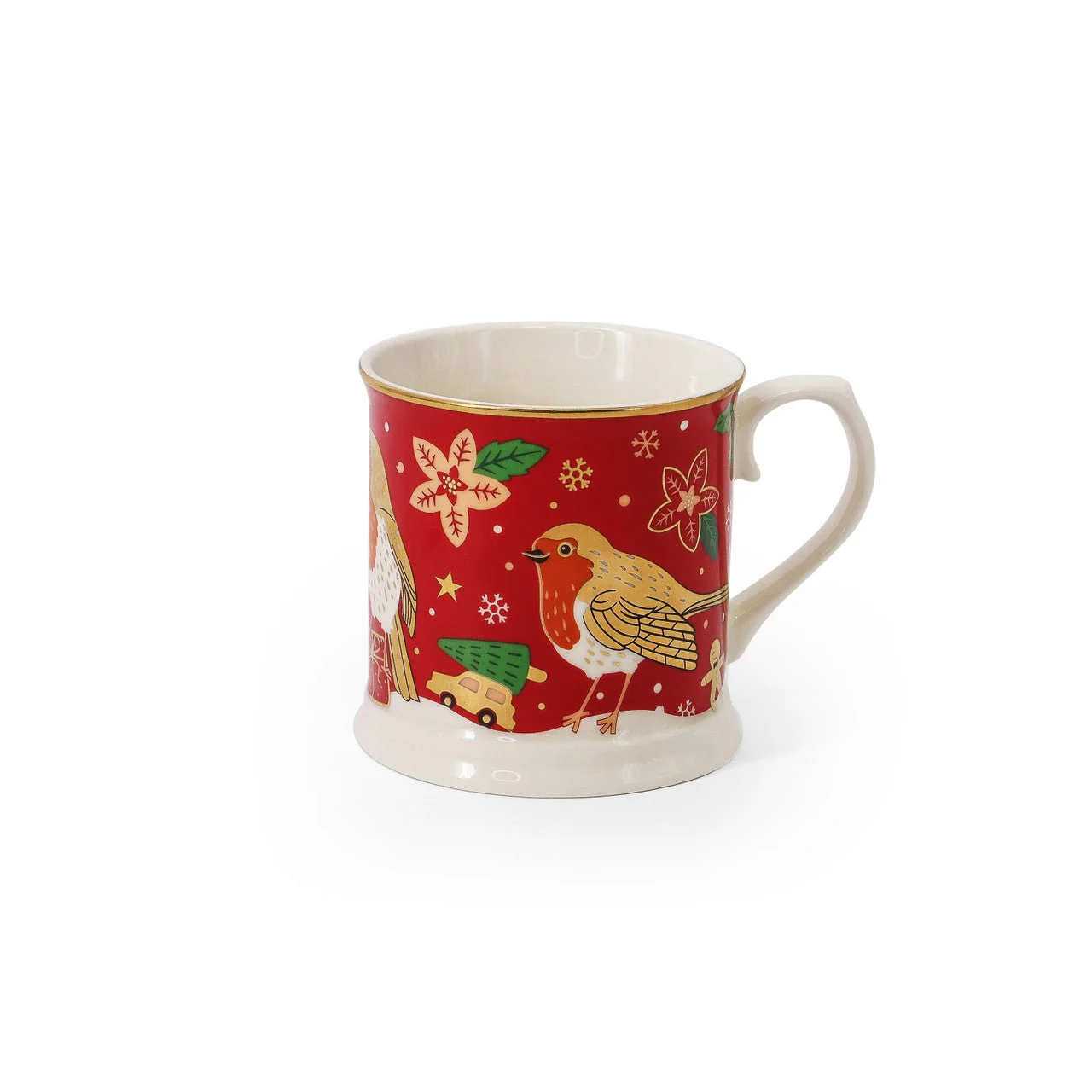TIPPERARY CRYSTAL Have a Very & Merry and Christmas Robin Set of 2 Mugs - Image 2