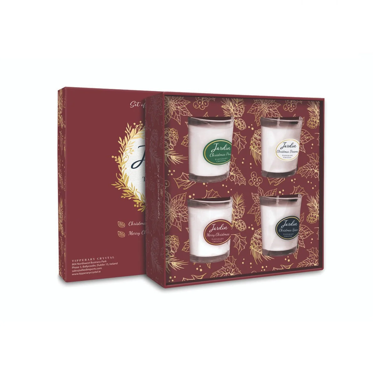 TIPPERARY CRYSTAL Jardin Collection Set of 4 Mini Candles - Mixed Scents