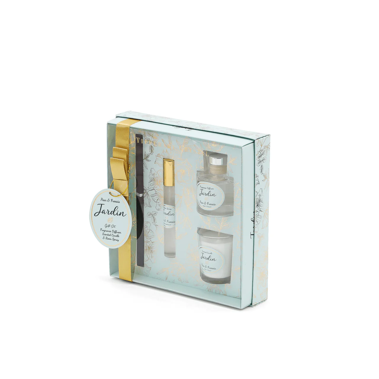 TIPPERARY CRYSTAL Jardin S/3 Mini Diffuser, Candle & Room Spray - Pear & Freesia