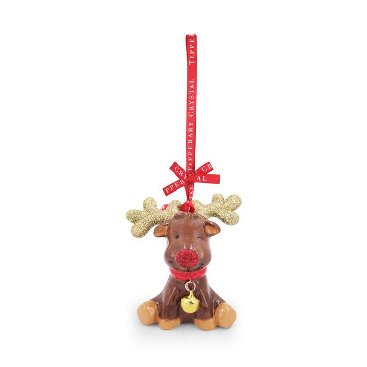 Tipperary Crystal Porcelain Reindeer Christmas Decoration