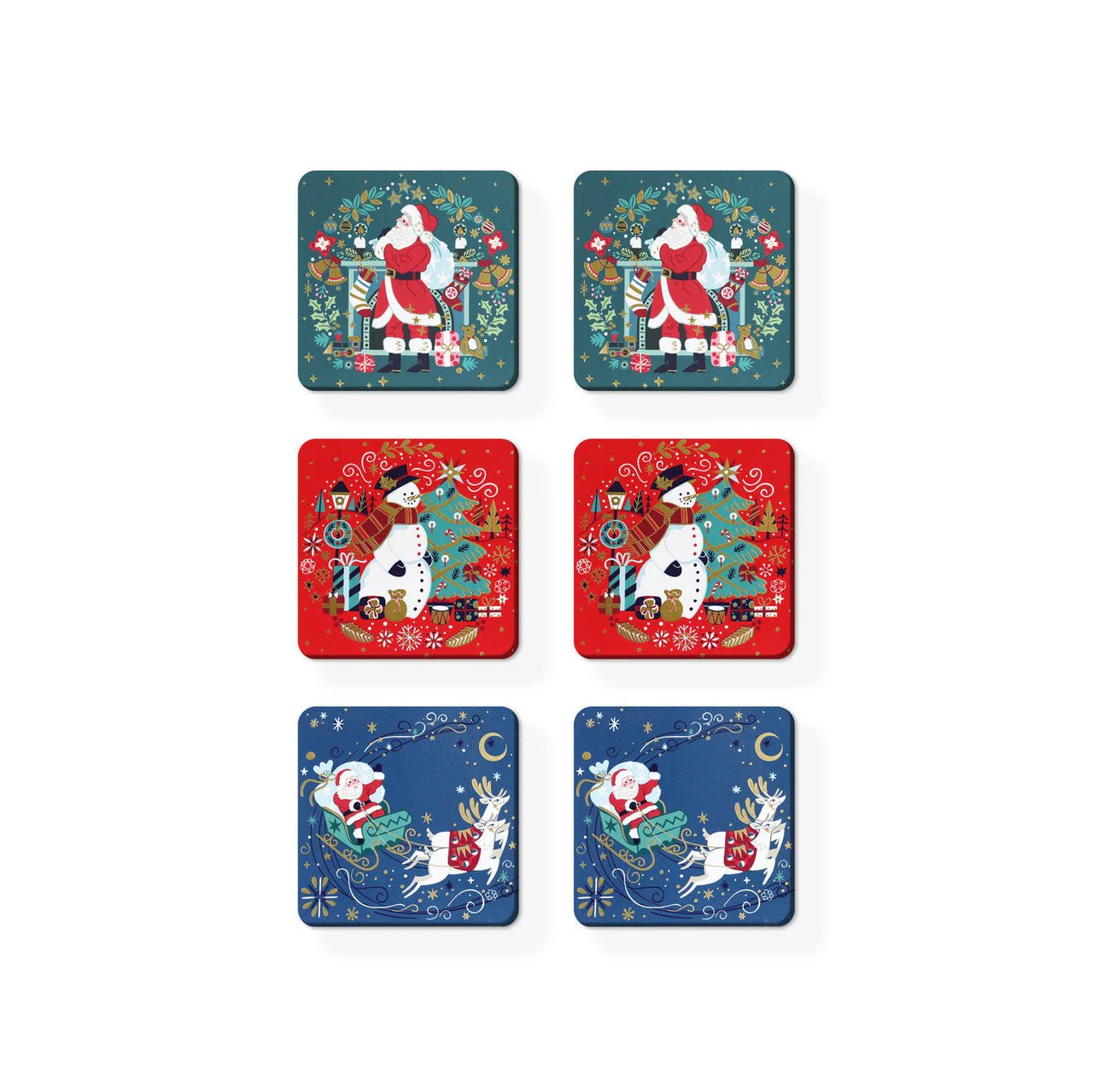 TIPPERARY CRYSTAL Set of 6 Christmas Coasters - Image 2