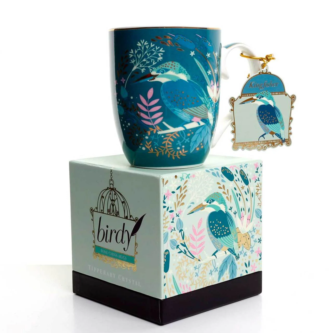 Tipperary Crystal Single Birdy Mug - Kingfisher