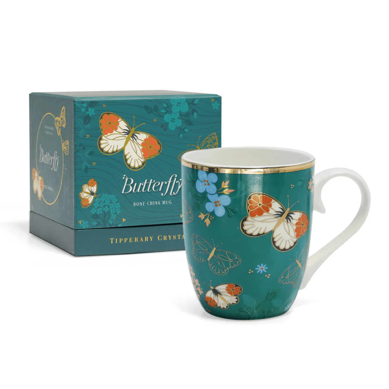 TIPPERARY CRYSTAL Single Butterfly Mug - The Orange Tip