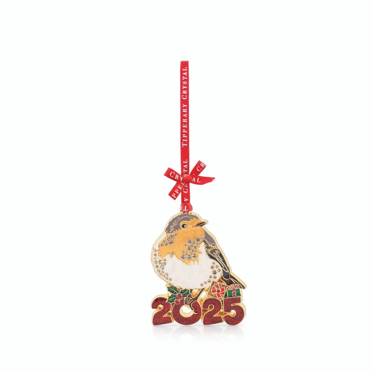 TIPPERARY CRYSTAL Sparkle 2025 Christmas Robin Decoration