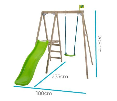 TP Forest Multiplay Single Wooden Swing & Slide Set - Image 12