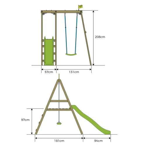 TP Forest Multiplay Single Wooden Swing & Slide Set - Image 13