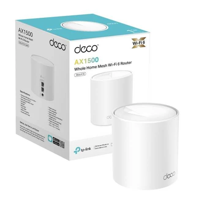 TP-LINK (DECO X10) AX1500 Whole Home Mesh Wi-Fi 6 System, Single Unit