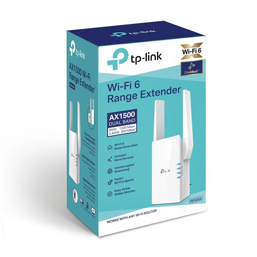 TP Link WiFi 6 AX1500 Range Extender RE505X