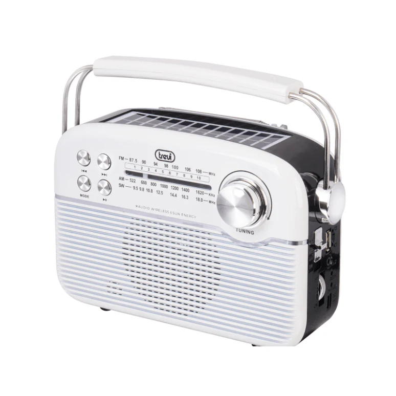 Trevi Retro Bluetooth Solar Portable Radio - White