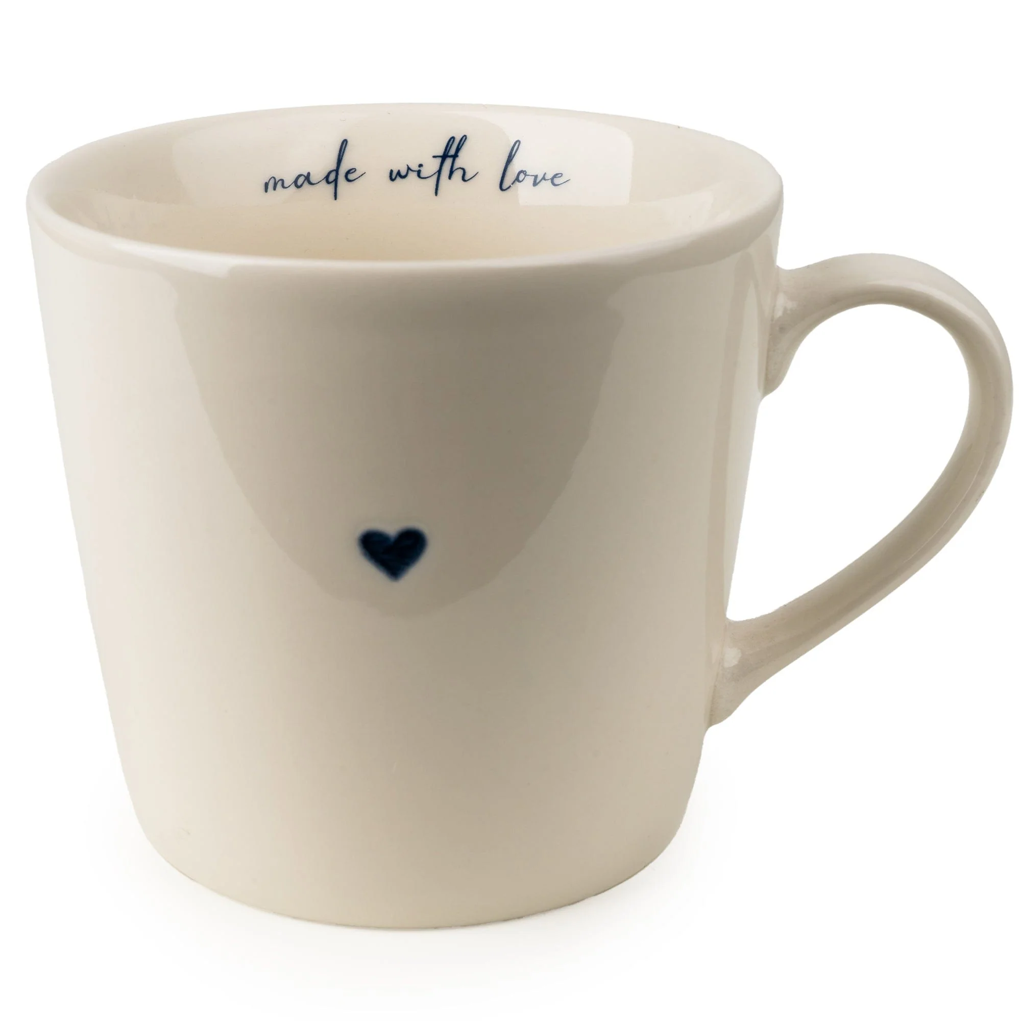 V-Shaped Mug - Wax Resist Blue Heart