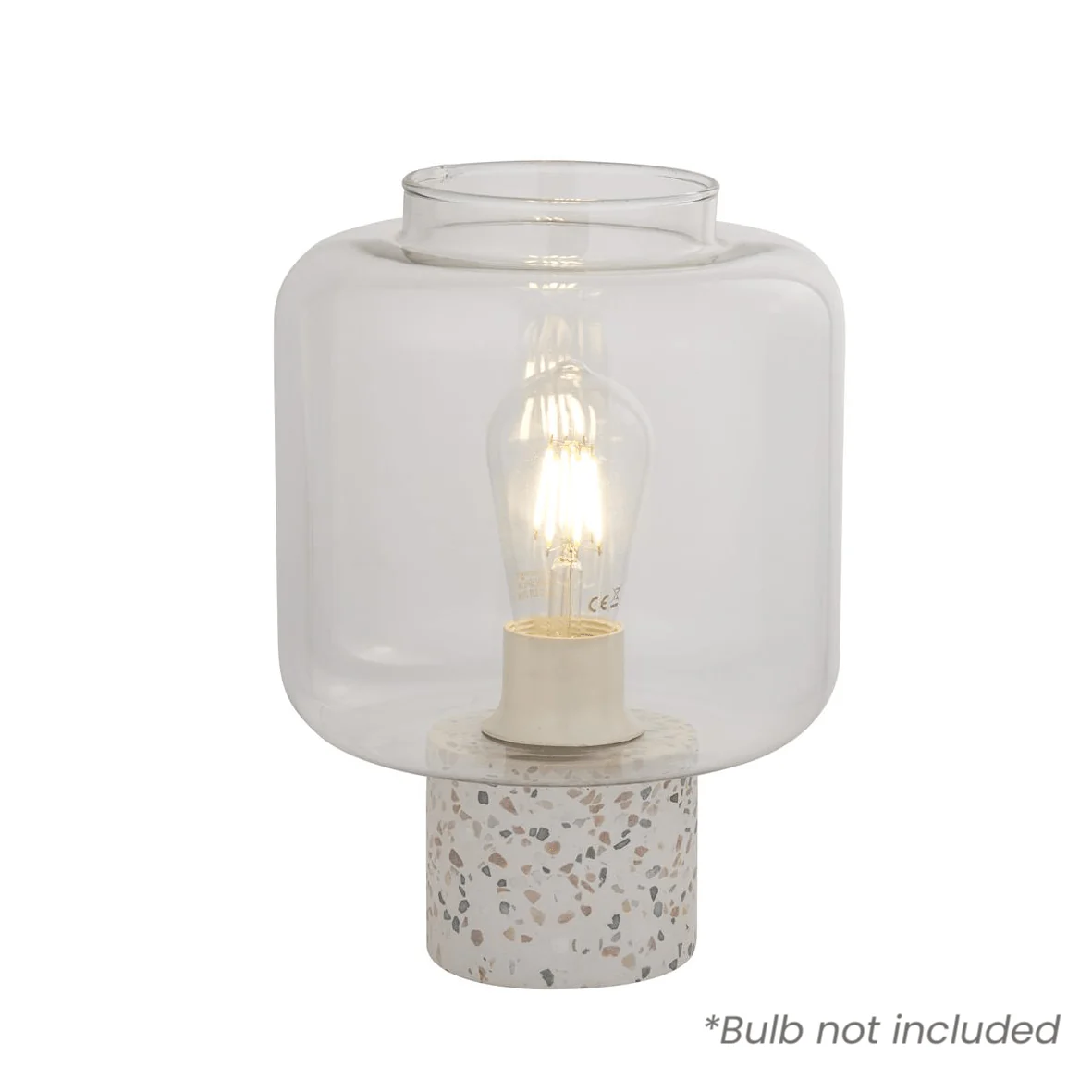 Vessel Table Lamp – Terrazzo Base & Glass Shade