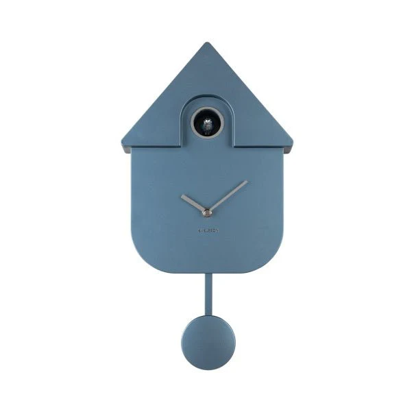 Wall Clock Modern Cuckoo Metallic Dark Blue - Image 2