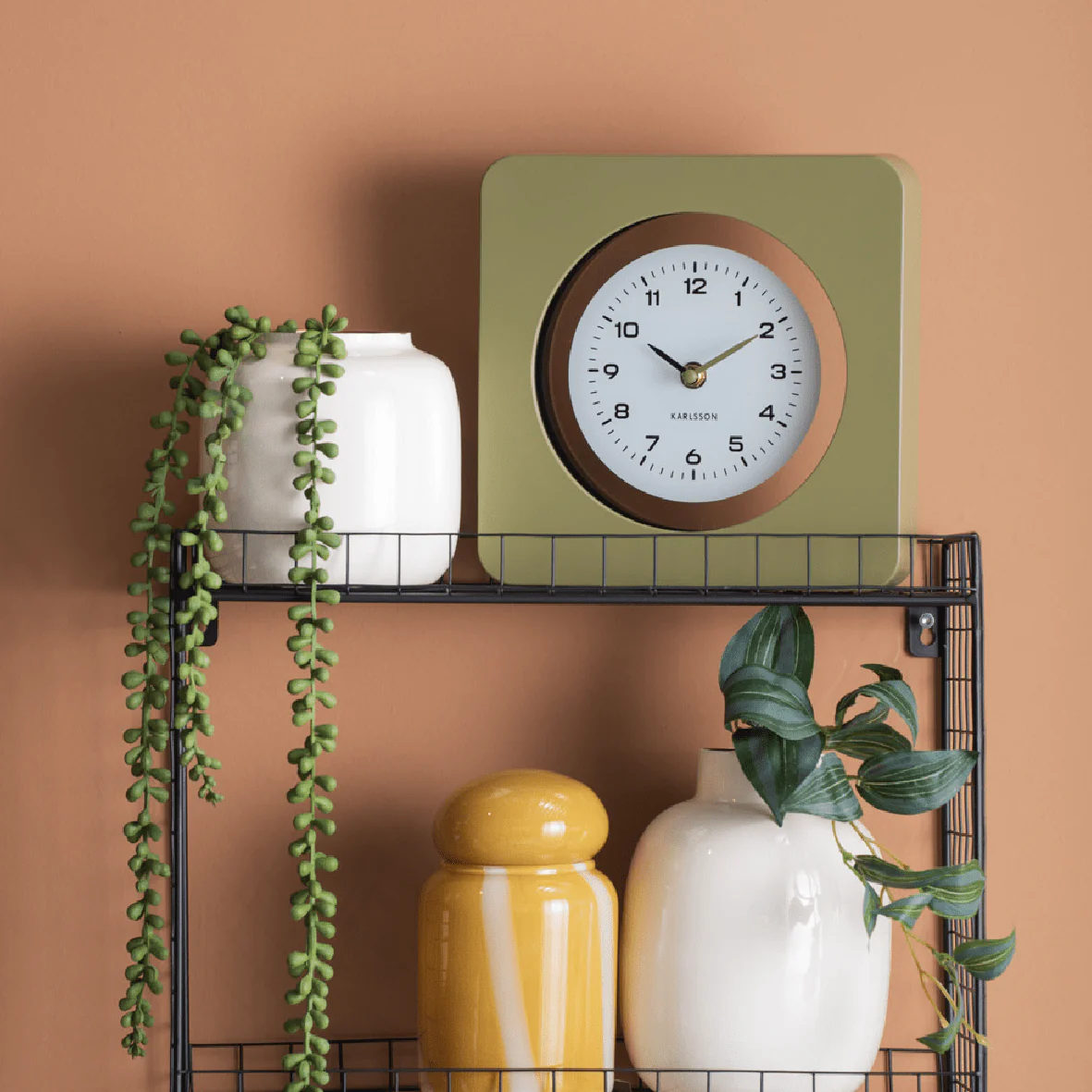 Wall Clock New Vintage Army Green - Image 2