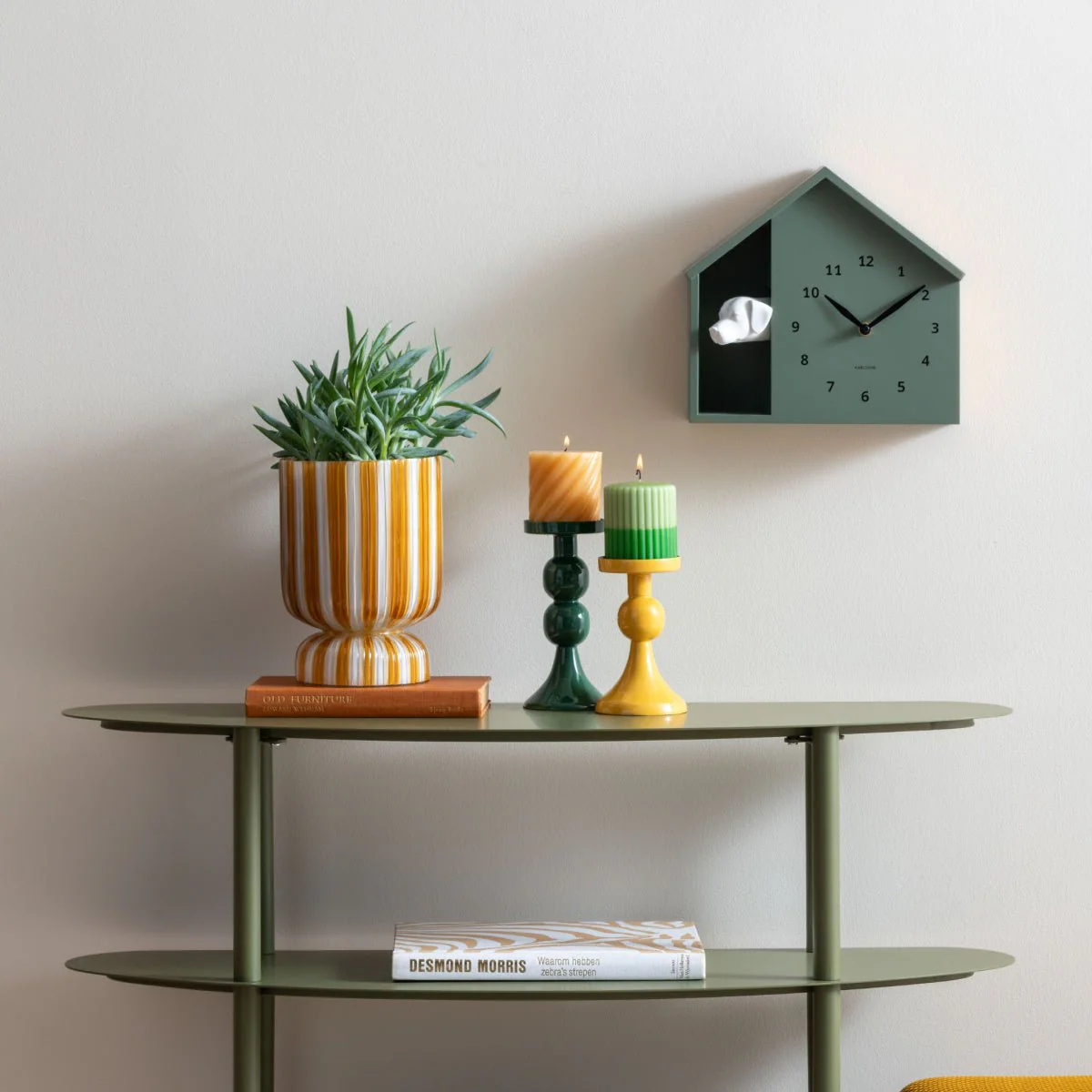 Wall Clock Peeking Doggy Jungle Green - Image 4