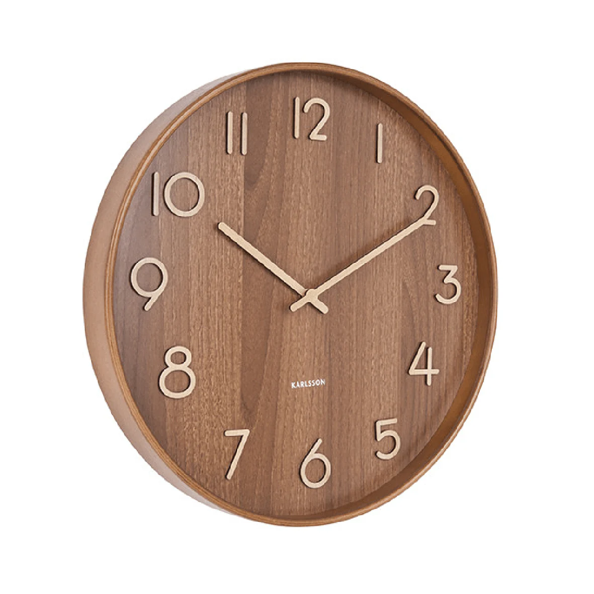 Wall Clock Pure Medium Dark Basswood - Image 2