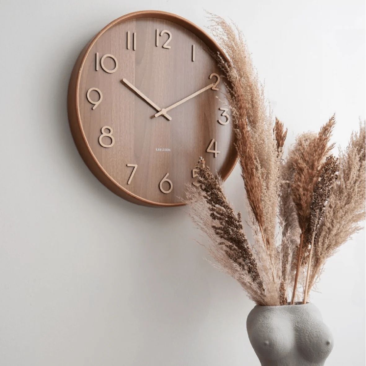 Wall Clock Pure Medium Dark Basswood - Image 4