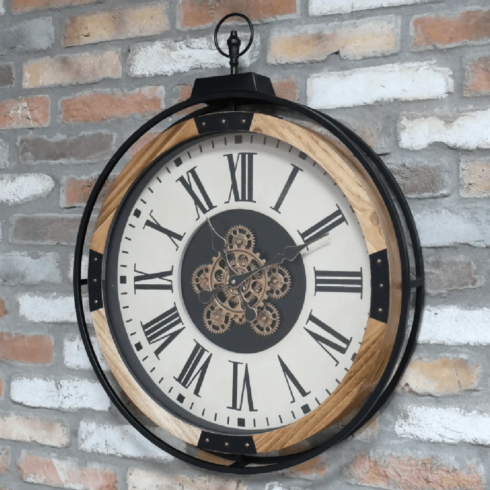 Wall Clock With Cogs 60cm Diameter