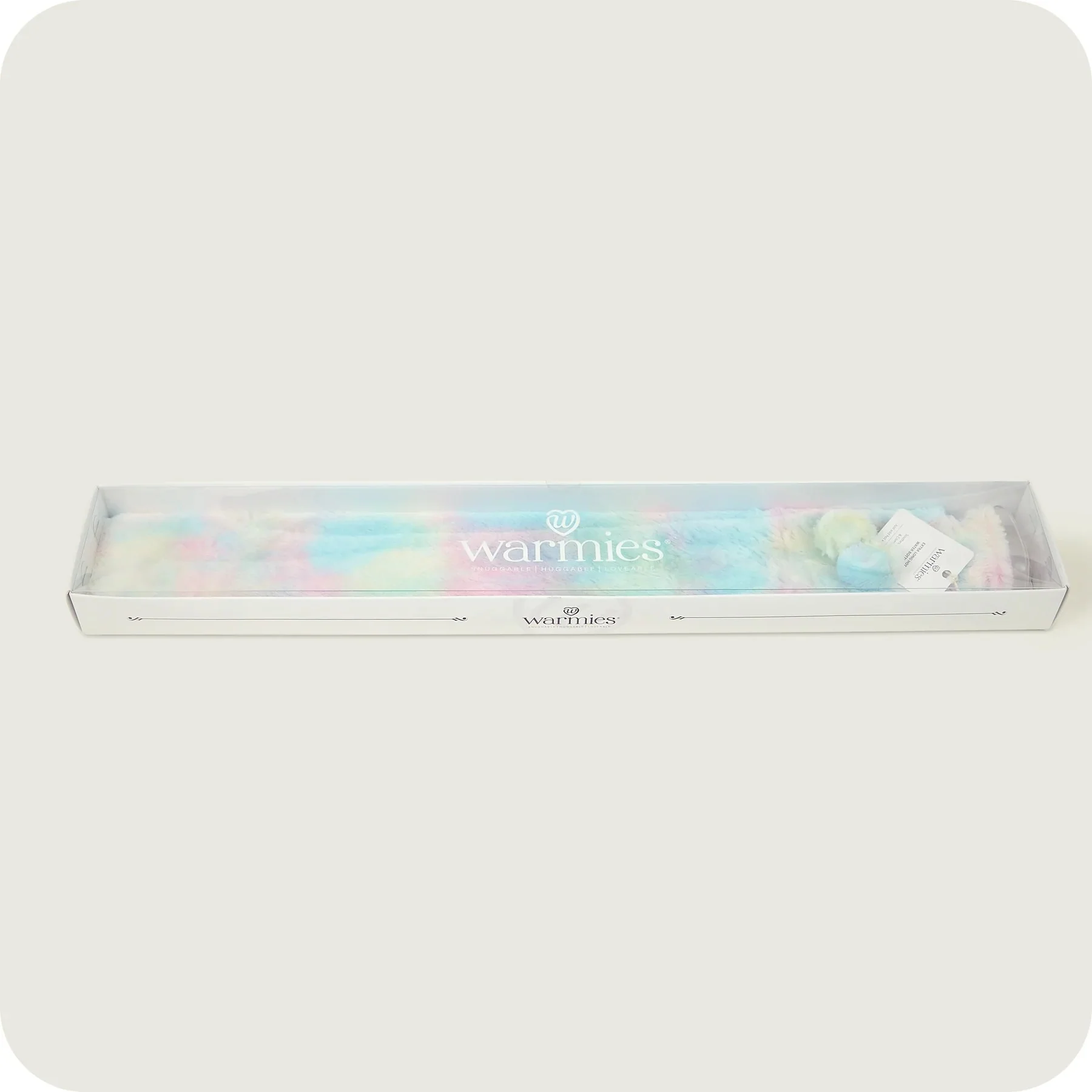 Warmies Long Hot Water Bottle Rainbow Fur - Image 2
