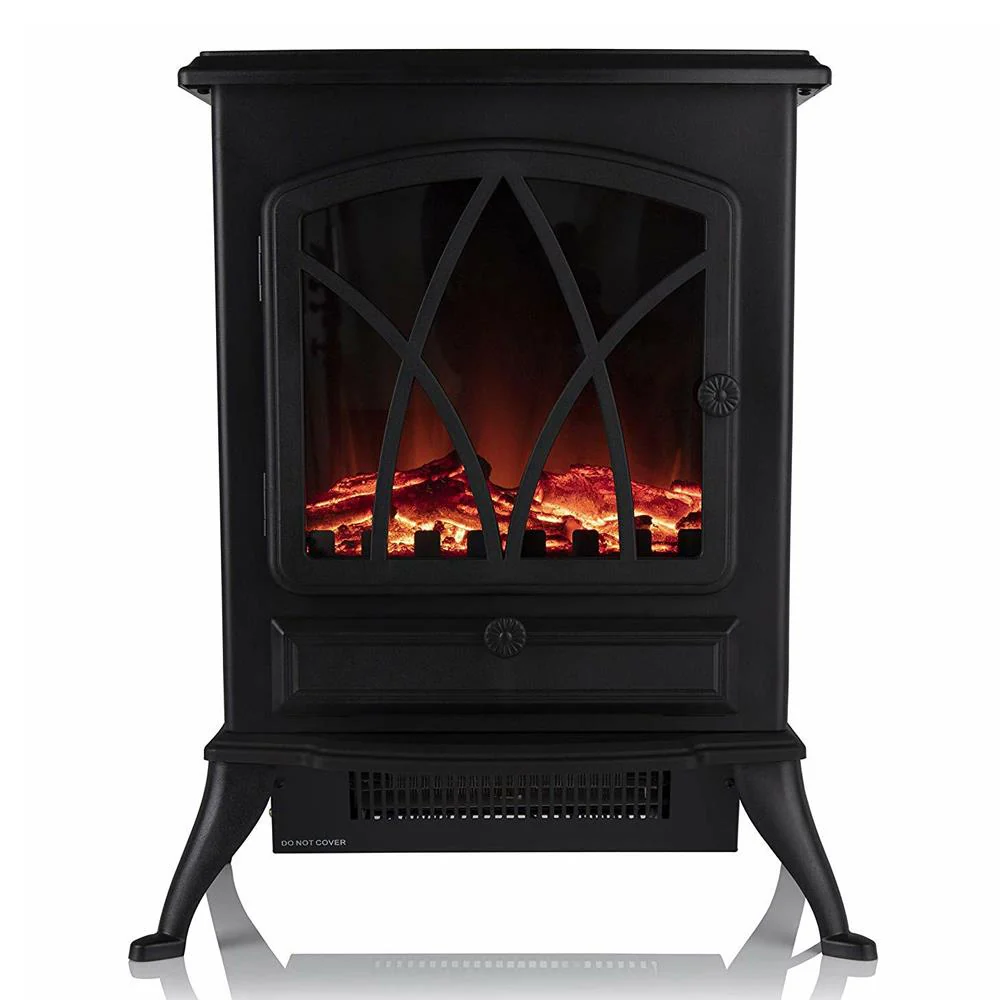 Warmlite 2Kw Electric Stove Heater Led Log Flame Effect - Black - Image 2