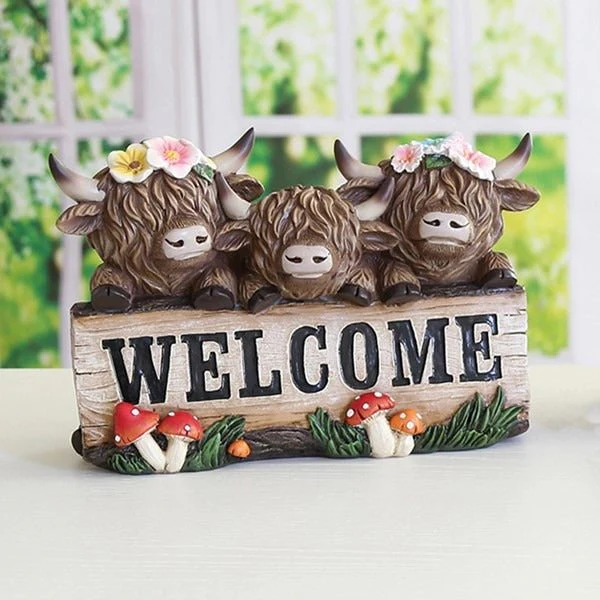 Welcome Highland Cows 27x18cm
