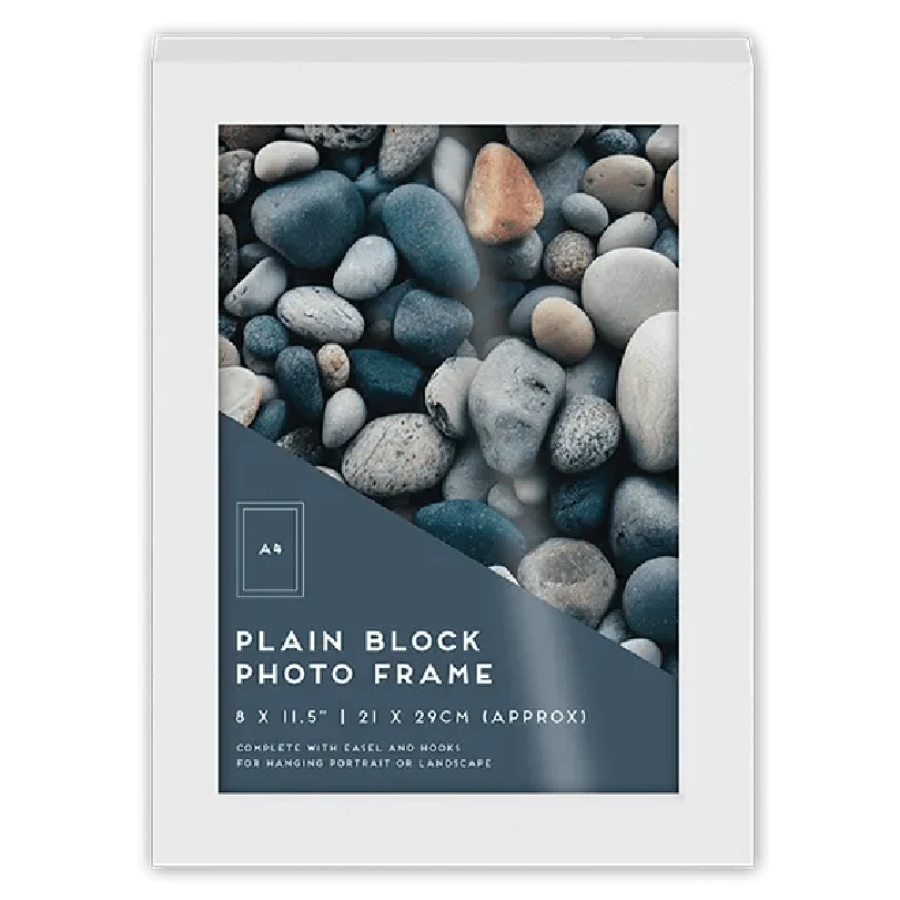 White Block Photo Frame A4