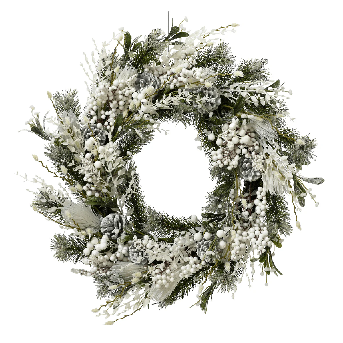 White Deco Frosted Wreath Frosted Indoor 60cm