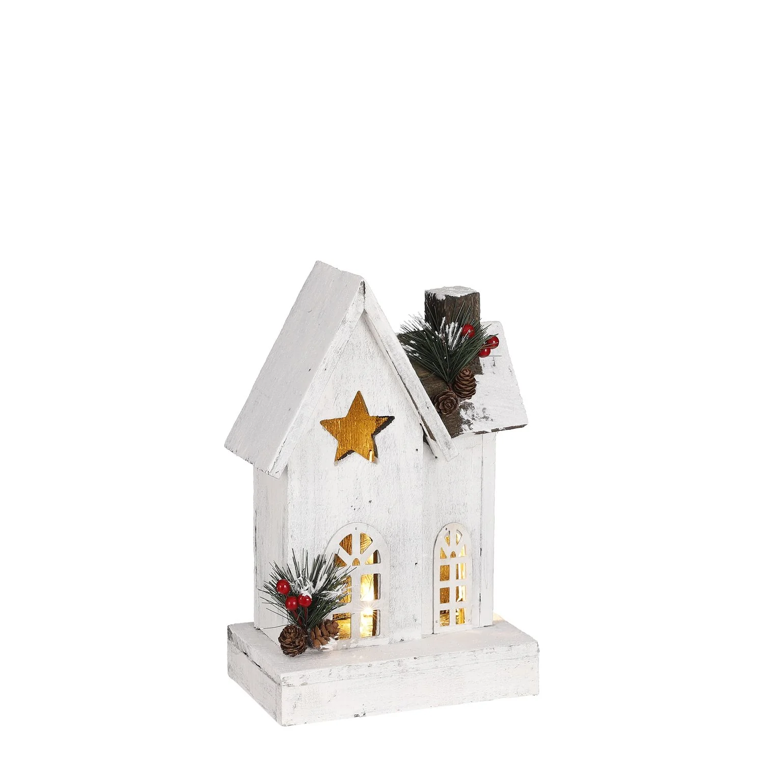 White House with 10 Battery operated LED's - l19xw12xh31cm