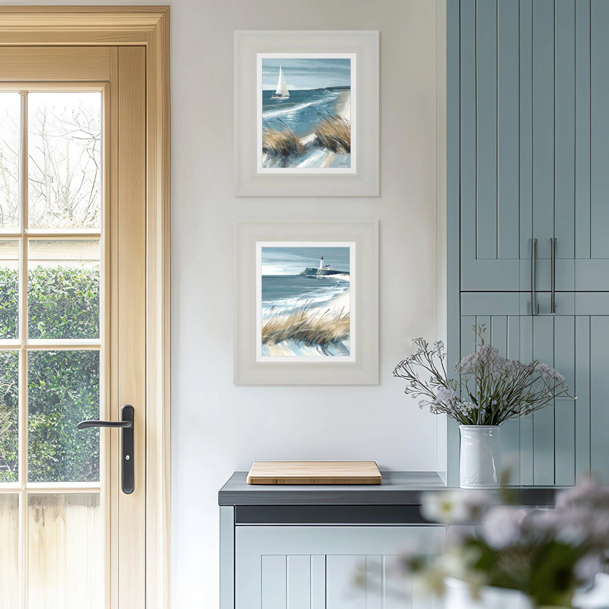 White Sails and Making Waves Framed Wall Art - Set of 2 - Image 2