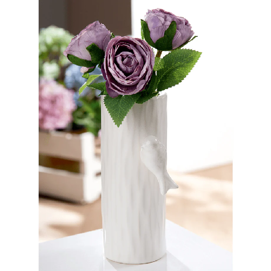 White Swallow Ceramic Vase 20cm - Image 3