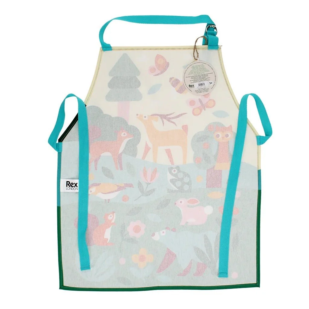 Wipeable Cotton Children's Apron – Woodland Print - Image 3