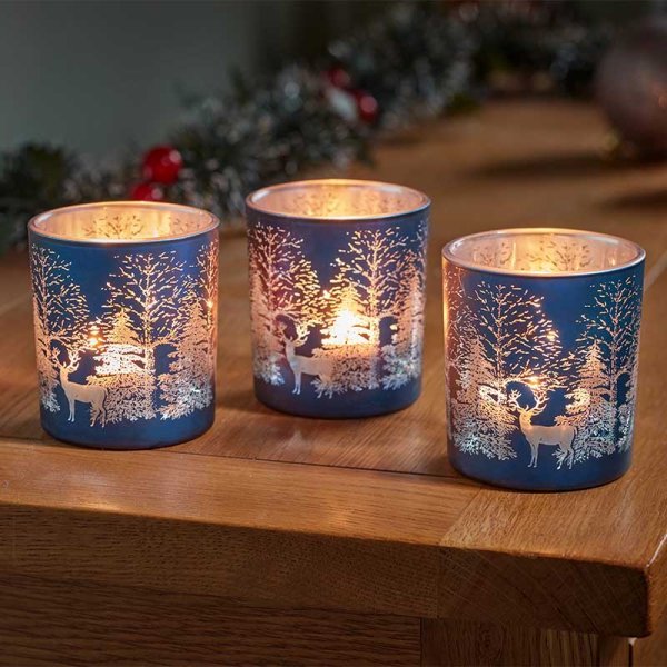 Wonderland T-Light Holders 3pk, Sapphire