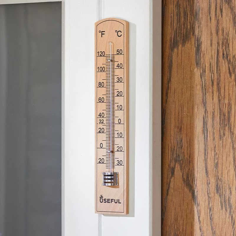 Wooden Wall Thermometer – 20cm