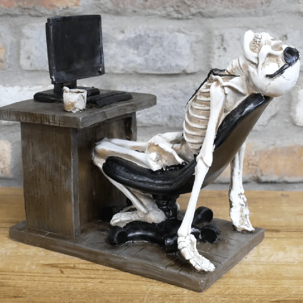 Worked To Death Resin Skeleton Ornament 24cm - Image 2